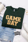 PREORDER: Embroidered Glitter Game Day Sweatshirt in Forest Green/Old Gold