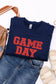 PREORDER: Embroidered Glitter Game Day Sweatshirt in Navy/Red