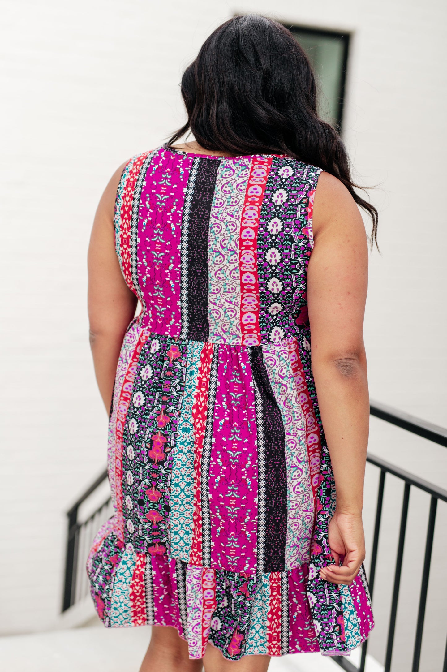 That's So Boho Mixed Print Sleeveless Dress