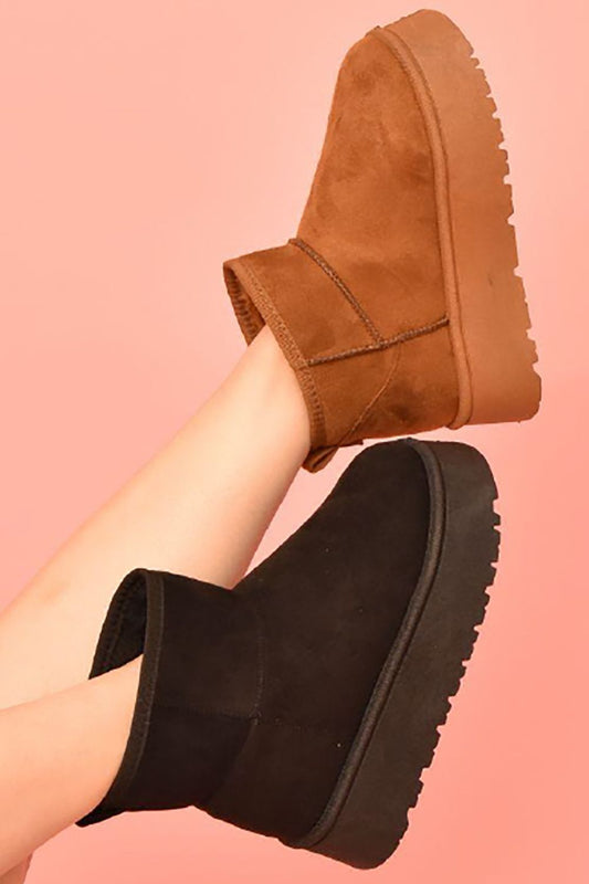 Suede Platform Booties