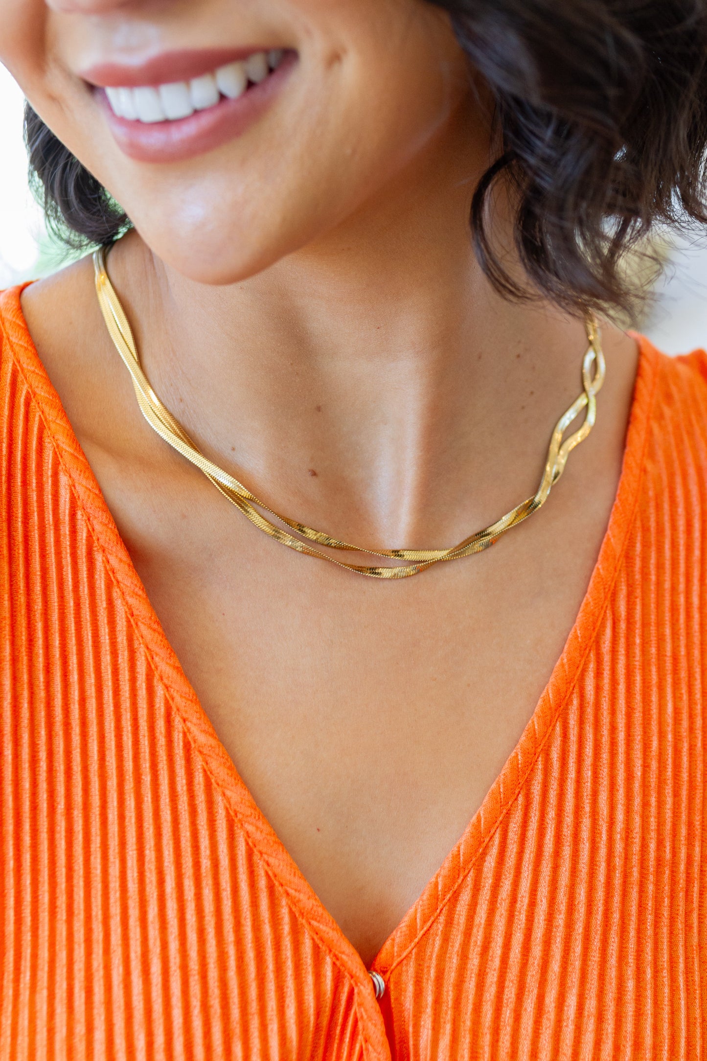 Don't Get it Twisted Herringbone Twist Necklace