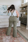 Olivia Control Top Release Hem Overalls in Olive