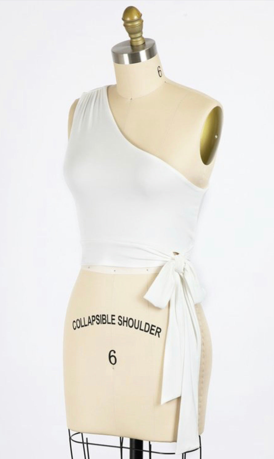 Classy but Sassy One Shoulder Crop White